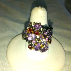 Lovely natural amethyst custom made cocktail ring size 7.5🤗